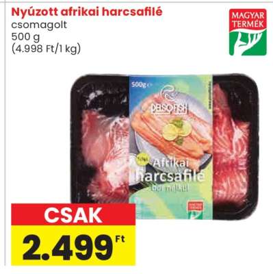 Nyúzott afrikai harcsafilé