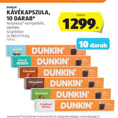 DUNKIN' Kávékapszula, 10 darab