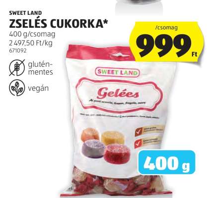 Sweet Land Zselés Cukorka