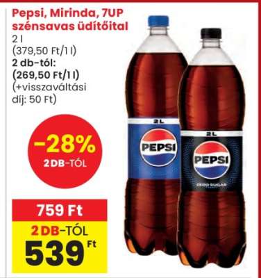 Pepsi, Mirinda, 7UP szénsavas üdítőital