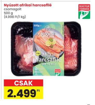 Nyúzott afrikai harcsafilé