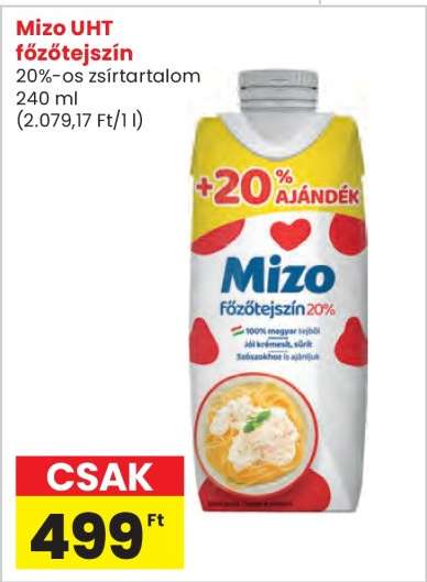 Mizo UHT Főzőtejszín