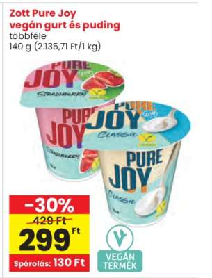 Zott Pure Joy vegán gurt és puding