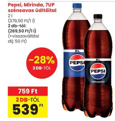 Pepsi, Mirinda, 7UP szénsavas üdítőital