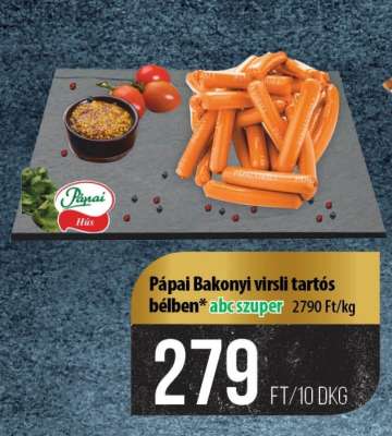 Pápai Bakonyi virsli tartós bélben