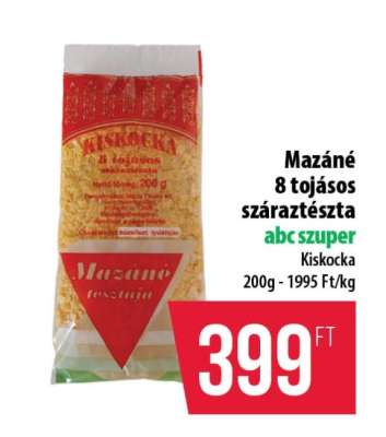 Mazané 8 tojásos száraztészta