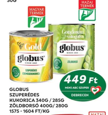 Globus Szuperédes Kukorica / Zöldborsó
