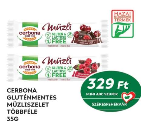 Cerbona Gluténmentes Müzliszelet Többféle