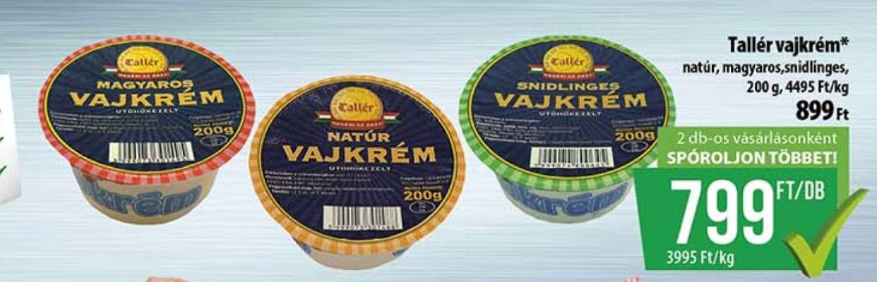 Tallér vajkrém