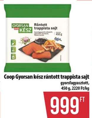 Coop Gyorsan kész rántott trappista sajt