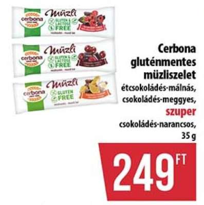 CERBONA Gluténmentes müzliszelet*