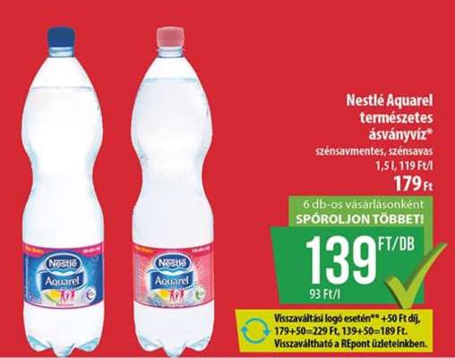 Nestlé Aquarel természetes ásványvíz