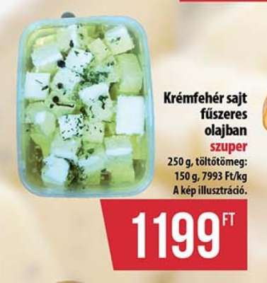 Krémfehér sajt fűszeres olajban