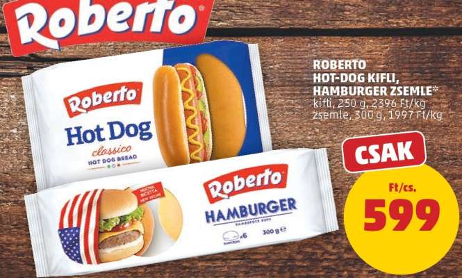 Roberto Hot-Dog Kifli, Hamburger Zsemle