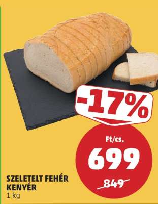 Szeletelt fehér kenyér