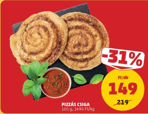 Pizzás csiga