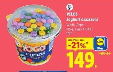 PILOS Joghurt drazséval