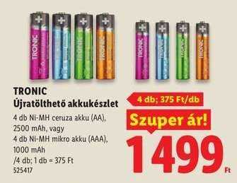 TRONIC Újratölthető akkukészlet
