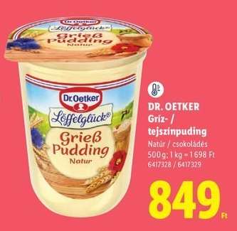 DR. OETKER Gríz- / tejszínpuding