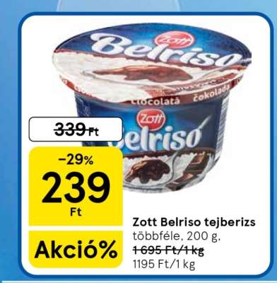 ZOTT Belriso tejberizs