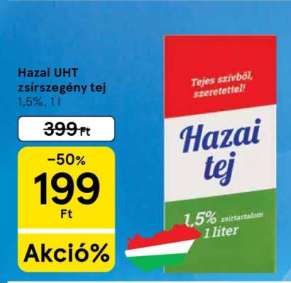 Hazai UHT zsírszegény tej