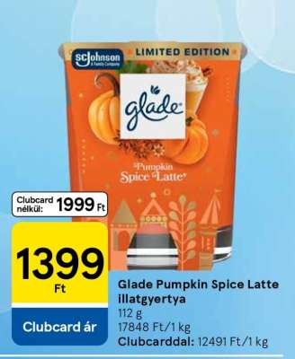 Glade Pumpkin Spice Latte illatgyertya