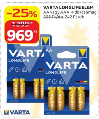 Varta Longlife elem