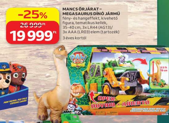 MANCS ŐRJÁRAT - MEGASAURUS DINÓ JÁRMŰ