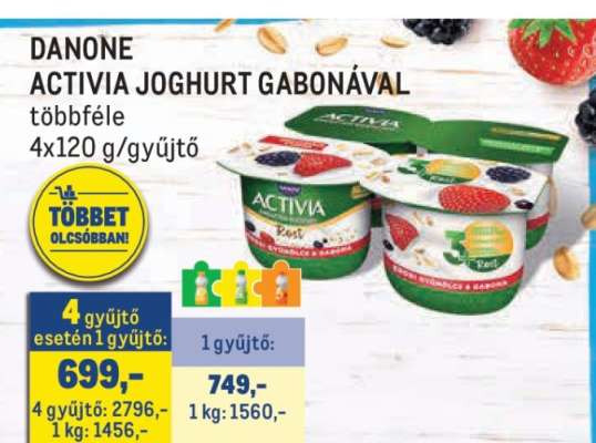 DANONE ACTIVIA JOGHURT GABONÁVAL