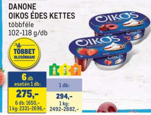 DANONE Oikos Édes Kettes