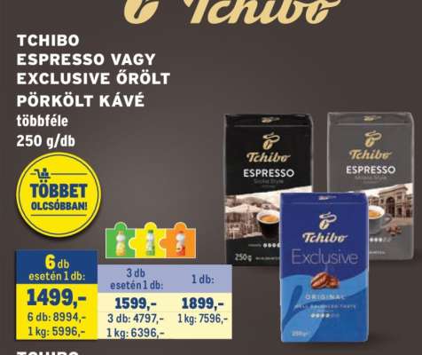 TCHIBO ESPRESSO VAGY EXCLUSIVE ŐRÖLT PÖRKÖLT KÁVÉ