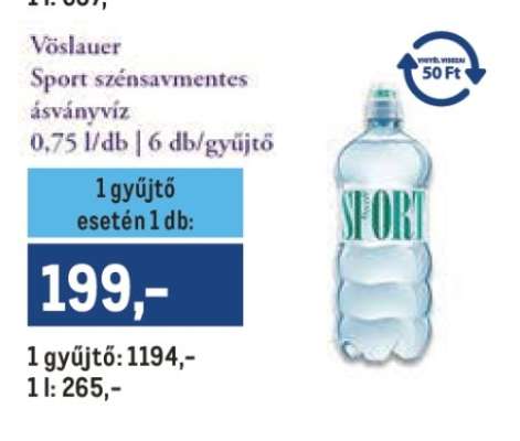 Vöslauer Sport szénsavmentes ásványvíz