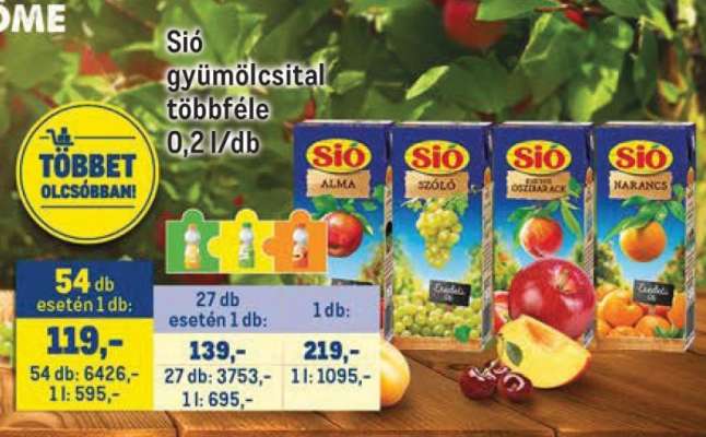 Sió gyümölcsital többféle