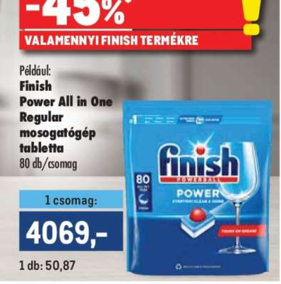 Finish Power All in One Regular mosogatógép tabletta
