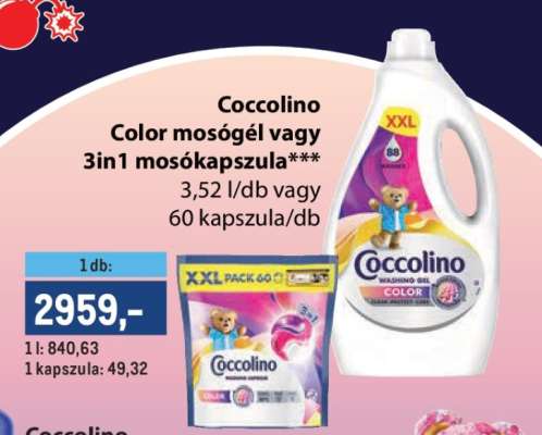 Coccolino Color mosógél vagy 3in1 mosókapszula