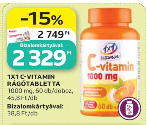 1X1 C-VITAMIN RÁGÓTABLETTA