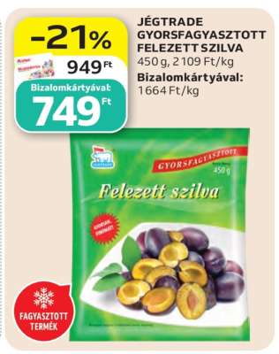JÉGTRADE GYORSFAGYASZTOTT FELEZETT SZILVA