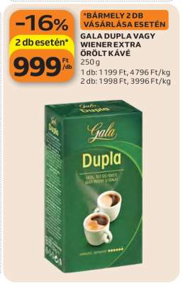 Gala Dupla vagy Wiener Extra Őrölt Kávé
