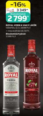 ROYAL VODKA VAGY LIKŐR