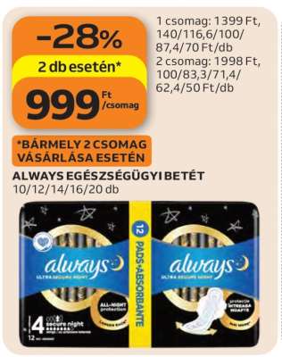 ALWAYS EGÉSZSÉGÜGYI BETÉT