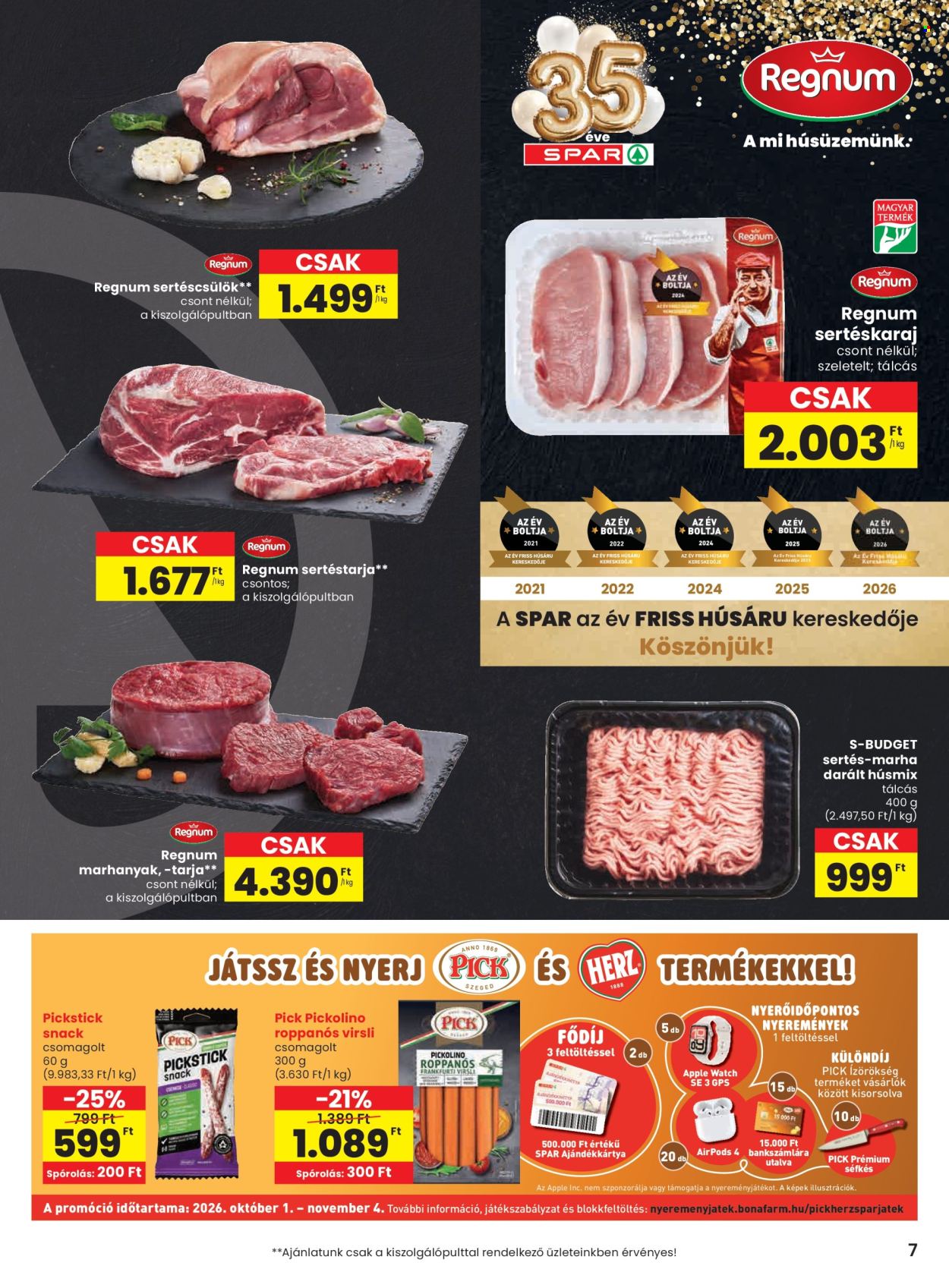 SPAR akciós újságok - 2026.10.29 - 2026.11.04. Oldal 7