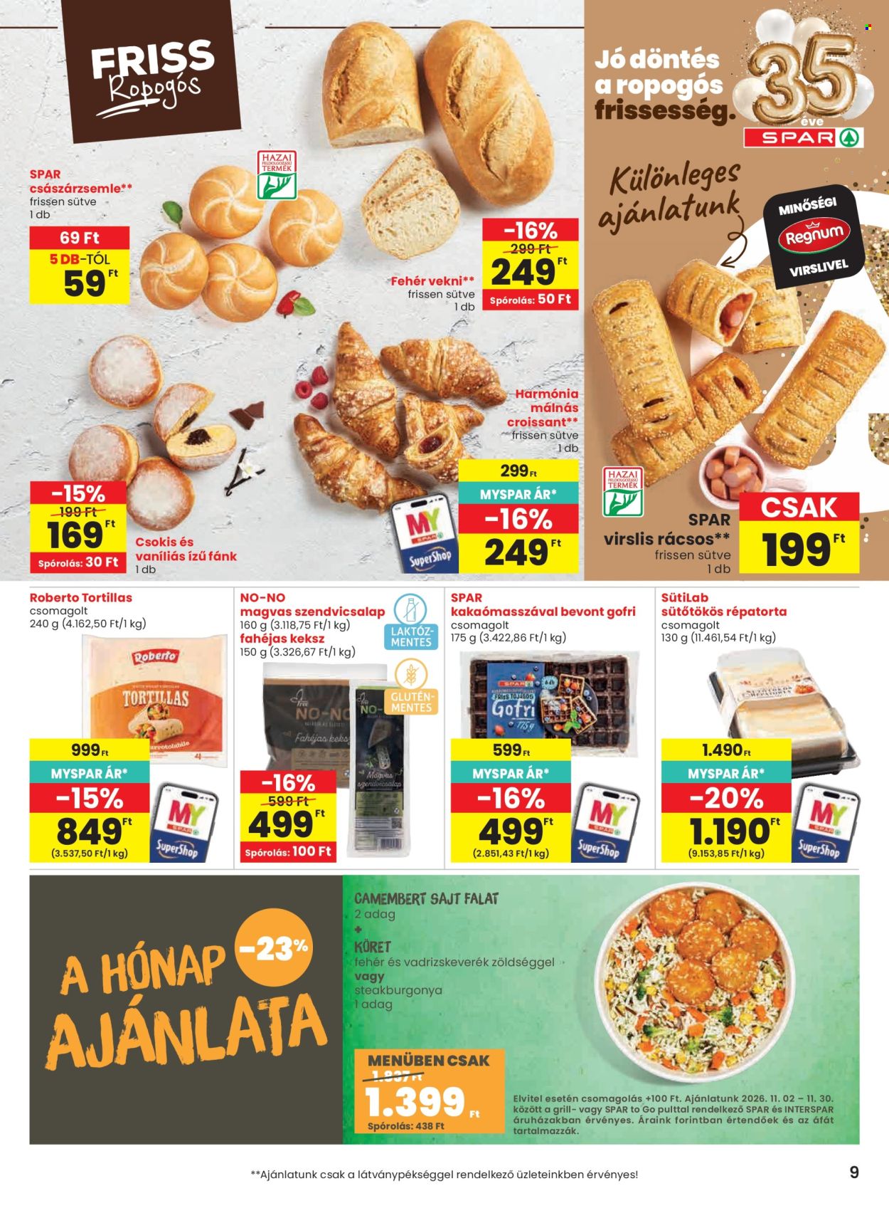 SPAR akciós újságok - 2026.10.29 - 2026.11.04. Oldal 9