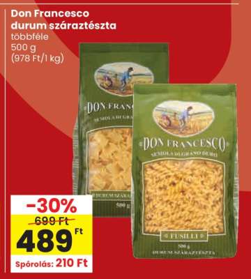 DON FRANCESCO DURUM SZÁRAZTÉSZTA