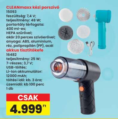 CLEANmaxx kézi porszívó