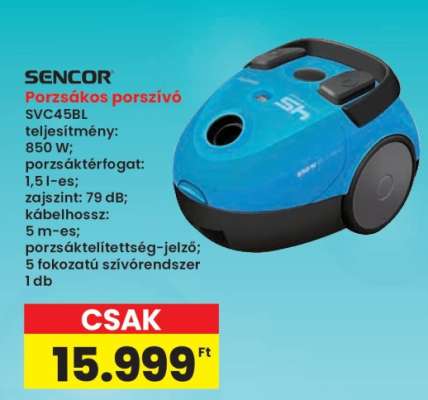 SENCOR Porzsákos porszívó