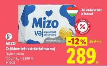 MIZO Csökkentett zsírtartalmú vaj