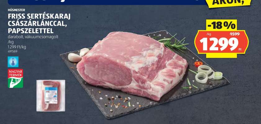 Friss sertéskaraj császárlánccal, papszelettel