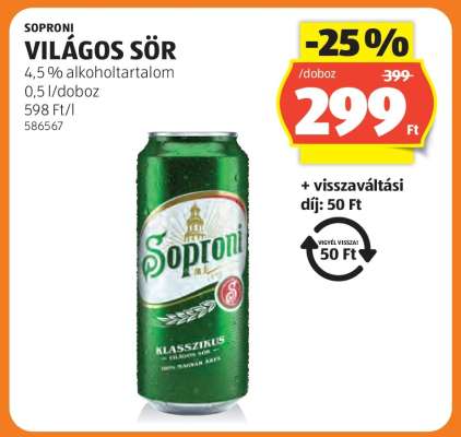SOPRONI Világos sör