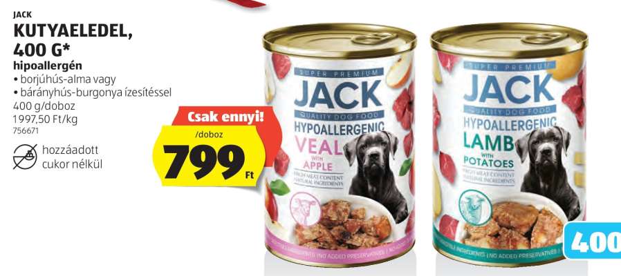 JACK KUTYAELEDEL, 400 G