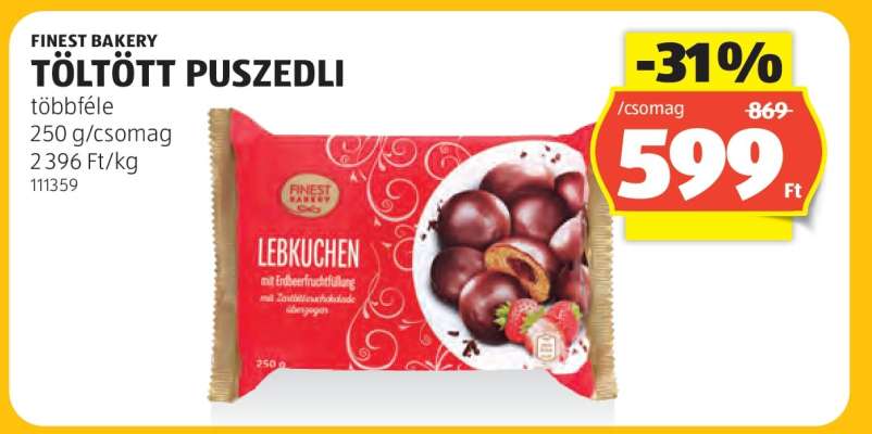 Finest Bakery Töltött Puszedli